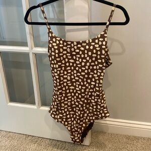 Aerie Tie Back Adjustable Strap One Piece Swimsuit - size: M long